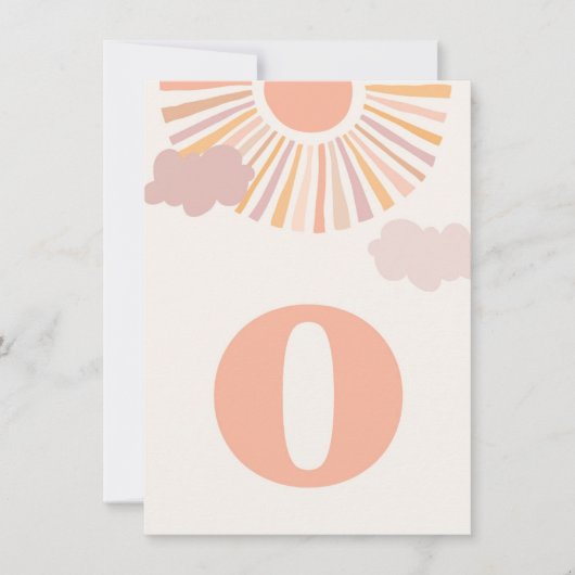 Girl Sun ONE Hochstuhlbanner - Buchstabe "O" Einladung (Vorderseite)