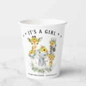 Girl Sunfloe Safari Animal Baby Shooting Paper Cup Pappbecher (Vorderseite)