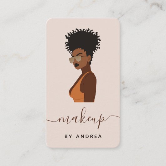 Girl Sunglasses Illustration Makeup Beauty Fashion Visitenkarte (Vorderseite)