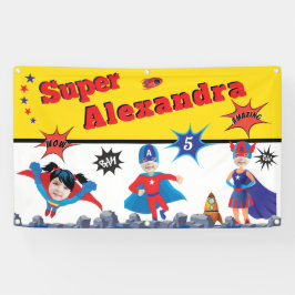 Girl Superhero American Special zum Geburtstag Banner
