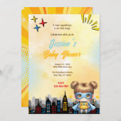 Girl Superhero Baby Dusche Einladung (Vorne/Hinten)