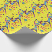 Girl Superhero 💥 Birthday Foto farbenfroh Geschenkpapier (Ecke)