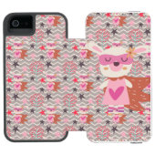 Girl Superhero Bunny Incipio iPhone Geldbeutel-Hülle (Folio Geöffnet)