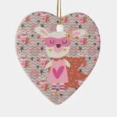 Girl Superhero Bunny Keramikornament (Rechts)