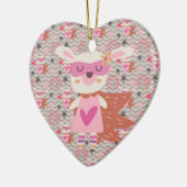 Girl Superhero Bunny Keramikornament (Links)