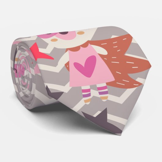 Girl Superhero Bunny Krawatte (Gerollt)