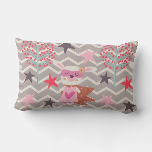 Girl Superhero Bunny Lendenkissen (Rückseite)