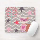 Girl Superhero Bunny Mousepad (Mit Mouse)