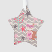 Girl Superhero Bunny Ornament (Vorderseite)