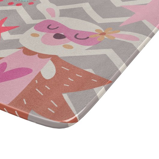 Girl Superhero Bunny Schneidebrett (Ecke)