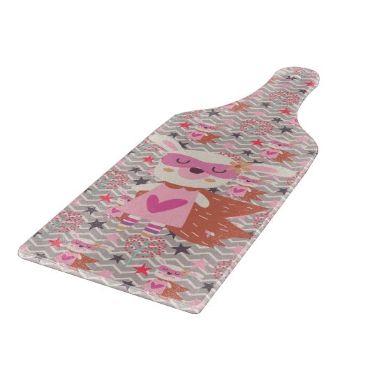 Girl Superhero Bunny Schneidebrett (Ecke)