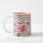 Girl Superhero Bunny Zweifarbige Tasse (Links)
