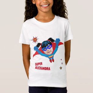 Girl Superhero Flying 💥 Geburtstags-Foto T-Shirt