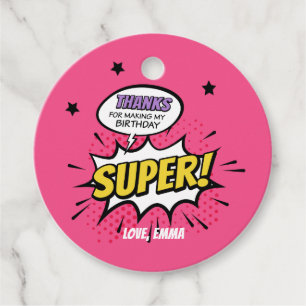 Girl Superhero Gevor Tag, Superhero Danke Tags Geschenkanhänger