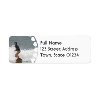 Girl Surfing Rücksendeadresse Mailing Label