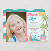 Girl Surf's Up Beach Wave Geburtstag Danke Karten (Vorne/Hinten)