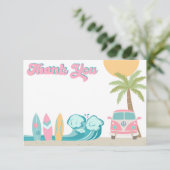 Girl Surf's up Surf Beach Geburtstag Danke Karten (Stehend Vorderseite)