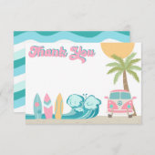 Girl Surf's up Surf Beach Geburtstag Danke Karten (Vorne/Hinten)