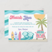 Girl Surf's up Surf Beach Geburtstag Danke Karten (Vorne/Hinten)