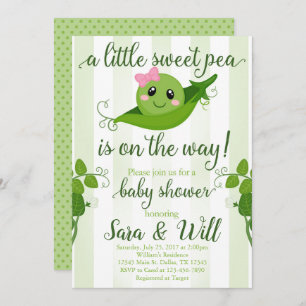 Girl Sweet Pea Pod Baby Dusche Einladung