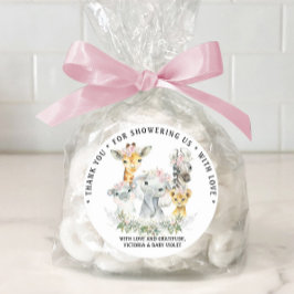 Girl Sweet Safari Baby Dusche Runder Aufkleber