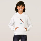 Girl Swimmer Blue Pool Wasser Kindername Schwimmen Hoodie (Vorne ganz)