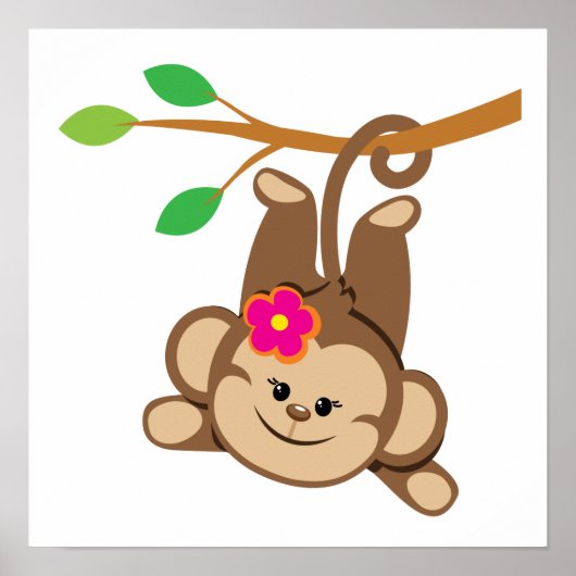 Girl Swinging Monkey Poster (Vorne)