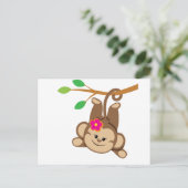 Girl Swinging Monkey Postkarte (Stehend Vorderseite)