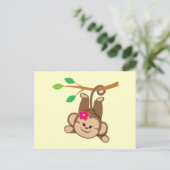 Girl Swinging Monkey Postkarte (Stehend Vorderseite)