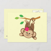 Girl Swinging Monkey Postkarte (Vorne/Hinten)