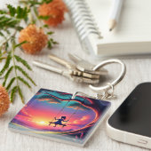 Girl Swinging Schlüsselanhänger (Vorderseite rechts)