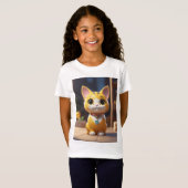 Girl-T-Shirt mit verzaubertem Cat-Image" T-Shirt (Vorne ganz)
