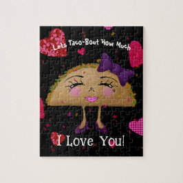 Girl taco lila Bandherzen Konfetti Puzzle