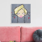 "Girl Talk" Wrapped Canvas, 12"x12" Leinwanddruck (Insitu (Wohnzimmer))