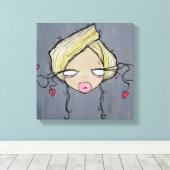 "Girl Talk" Wrapped Canvas, 12"x12" Leinwanddruck (Insitu (Holzboden))