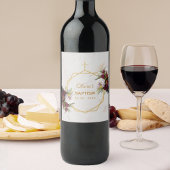 Girl Taufe Blumenmarmor Gold Peonies Butterfly Weinetikett