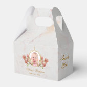 Girl Taufe Foto Marmor Rosa Magnolia Geschenkschachtel (Vorderseite)