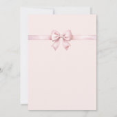 Girl Taufe Rosa Ribbon Bow & Cross Christening Einladung (Rückseite)