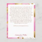 Girl Teddy Bär Babydusche Danke Karte (Rückseite)