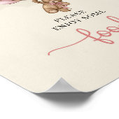 Girl Teddy Bär rot-braun-beiges Lebensmittelzeiche Poster (Ecke)