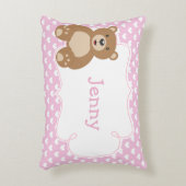 Girl Teddy Bär und Herz Dekokissen (Vorderseite(Vertikal))