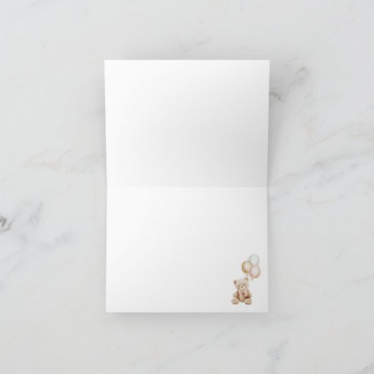 Girl Teddy Bear Baby Dusche Danke Karte (Innenseite)