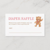Girl Teddy Bear Baby Duschkabine Windeln Raffle Ti Begleitkarte (Vorderseite)