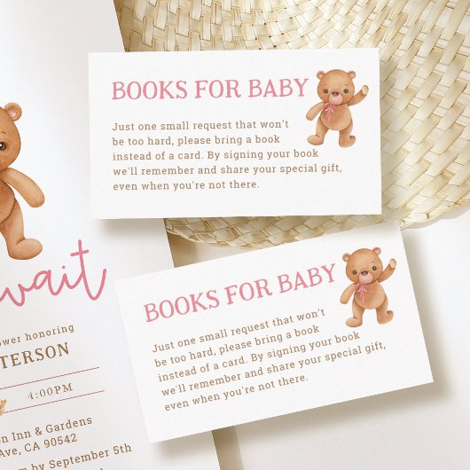 Girl Teddy Bear Babydusche Bücher für Babyfütterun Begleitkarte