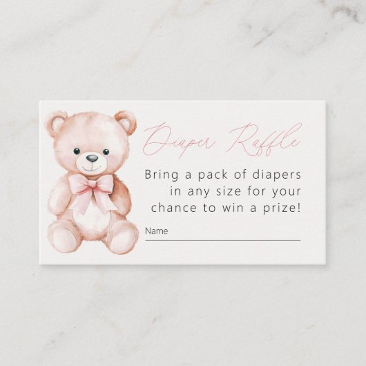 Girl Teddy Bear Babydusche Windelwanne Begleitkarte (Vorderseite)