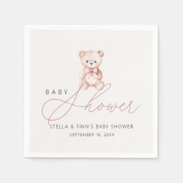 Girl Teddy Bear Babyduschpapier Serviette