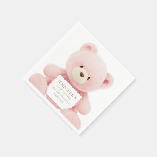 Girl Teddy Bear Babyduschpapier Serviette (Ecke)