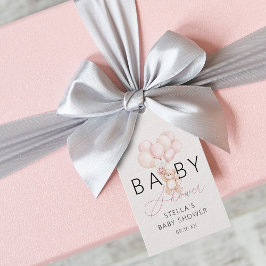 Girl Teddy Bear Balloons Babydusche Geschenkanhänger