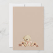 Girl Teddy Bear Bohemian Baby Shower Einladung (Rückseite)