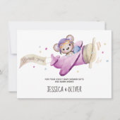 Girl Teddy Bear Flugzeug Danke Karte (Vorderseite)